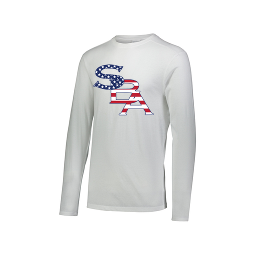 [FTLCUBWH-AXS-LOGO1] Decker Men's Tri-Blend T-Shirt - Long Sleeve (Adult XS, White, Logo 1)