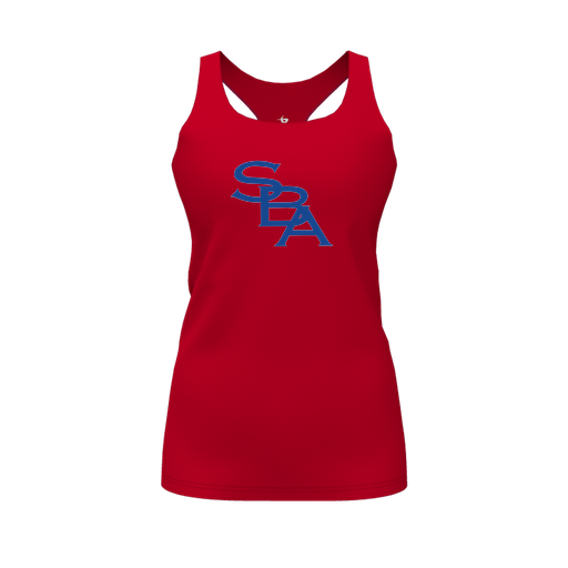 [CUS-DFW-RCBK-PER-RED-FYS-LOGO2] Racerback Tank Top (Female Youth S, Red, Logo 2)