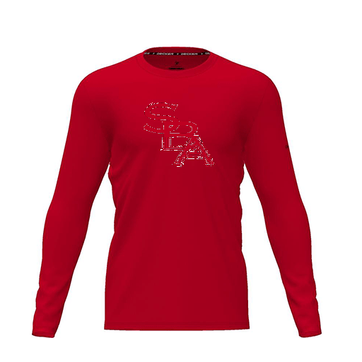 [FTLCDFRD-YXS-LOGO2] Dri Fit Performance T-Shirt (Youth XS, Red, Logo 2, Long Sleeve)