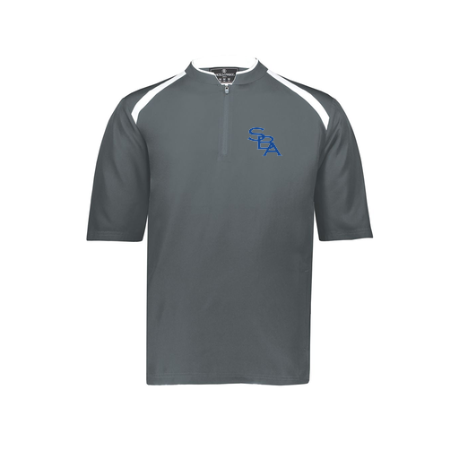 [229581-AS-GRY-LOGO2] Men's Dugout Short Sleeve Pullover (Adult S, Gray, Logo 2)