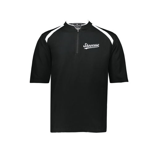 [229681-YS-BLK-LOGO3] Youth Dugout Short Sleeve Pullover (Youth S, Black, Logo 3)