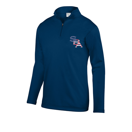 [FOLQFFNV-AS-LOGO1] Decker Men's FlexFleece 1/4 Zip (Adult S, Navy, Logo 1)