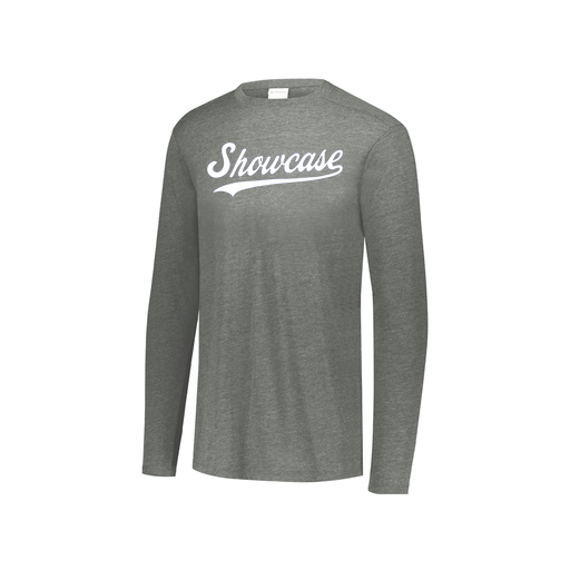 [FTLCUBGY-YS-LOGO3] Decker Youth Tri-Blend T-Shirt - Long Sleeve (Youth S, Gray, Logo 3)
