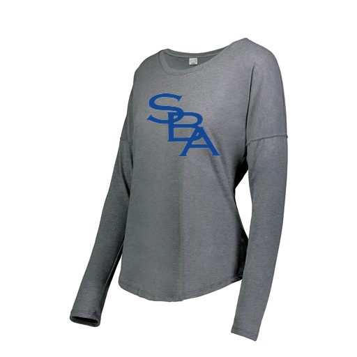 [FTLCUBGY-FAXS-LOGO2] Decker Women's Tri-Blend T-Shirt - Long Sleeve (Female Adult XS, Gray, Logo 2)