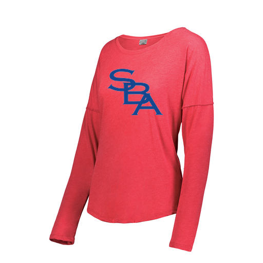 [FTLCUBRD-FAXS-LOGO2] Decker Women's Tri-Blend T-Shirt - Long Sleeve (Female Adult XS, Red, Logo 2)